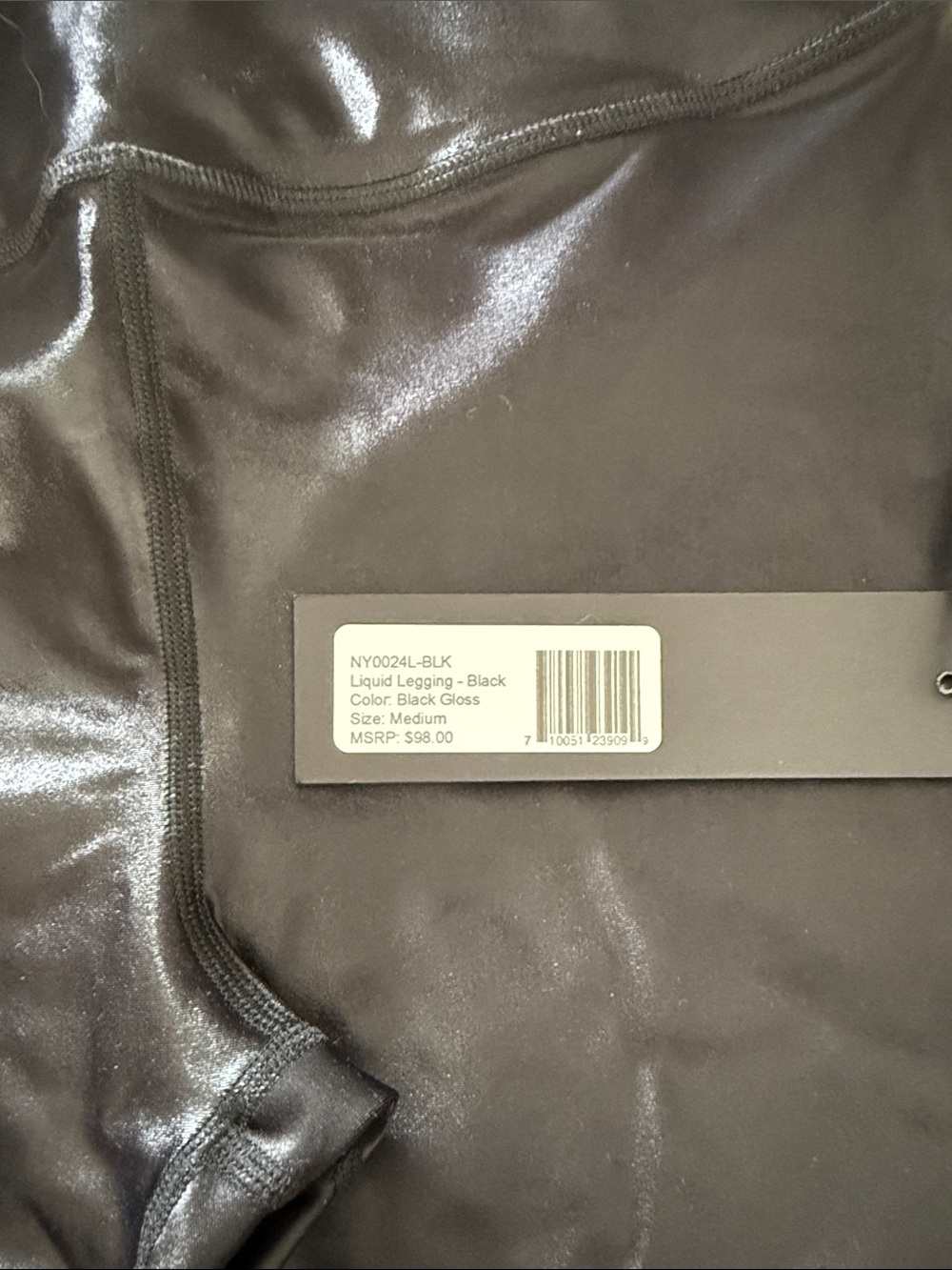 Black Shiny High-Rise Leggings - Unbranded - Picture 4 of 4